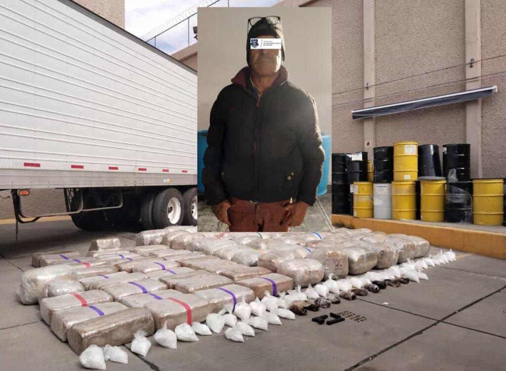 Tráiler con más de una tonelada de drogas asegurado en retén Precos en Ciudad Juárez